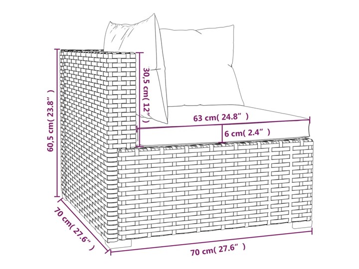 vidaXL 8-cz. zestaw wypoczynkowy do ogrodu, poduszki, szary rattan PE Stal Zestawy modułowe Zestawy wypoczynkowe Tworzywo sztuczne Zawartość zestawu Sofa