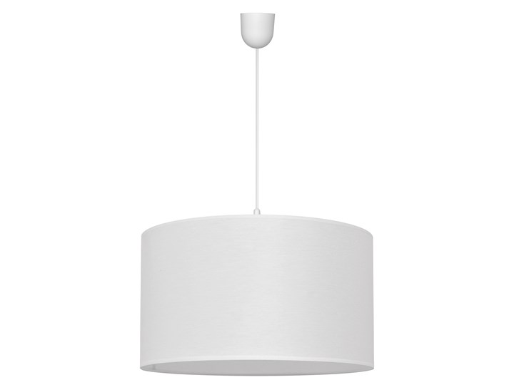 Lampa wisząca pojedyncza ALBA biała XL Lampa z abażurem Lampa z kloszem Tworzywo sztuczne Tkanina Styl Tradycyjny