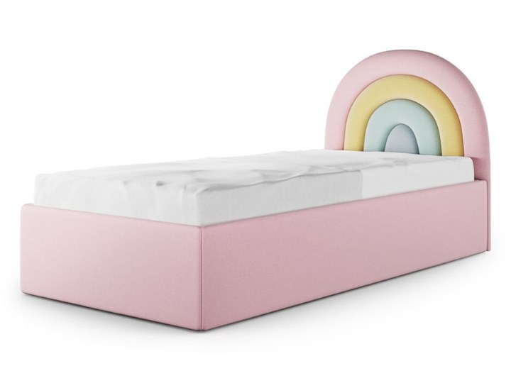 Łóżko RAINBOW TĘCZA BOX TEXTI Kolor Różowy