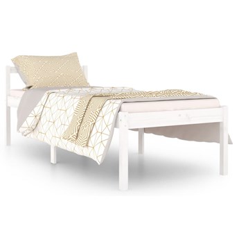 vidaXL Rama łóżka, biała, drewno sosnowe, 75x190 cm, 2FT6, pojedyncza