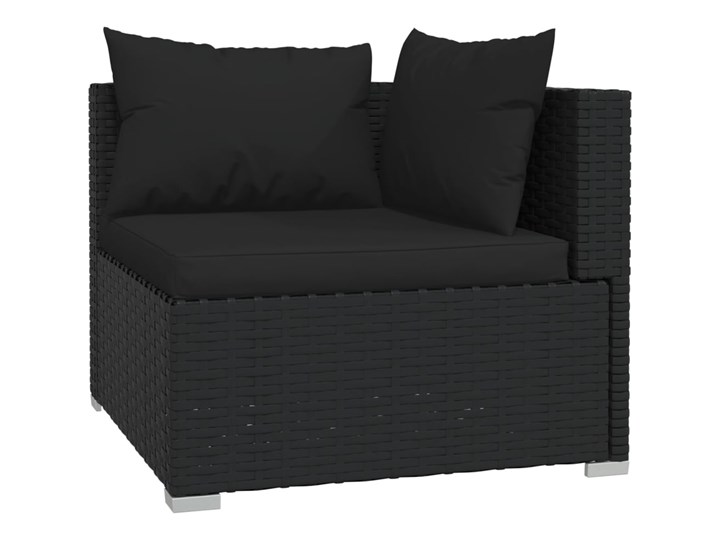 vidaXL 12-cz. zestaw mebli do ogrodu, poduszki, rattan PE, czarny Zestawy modułowe Stal Technorattan Zestawy wypoczynkowe Zawartość zestawu Stół Tworzywo sztuczne Zawartość zestawu Sofa