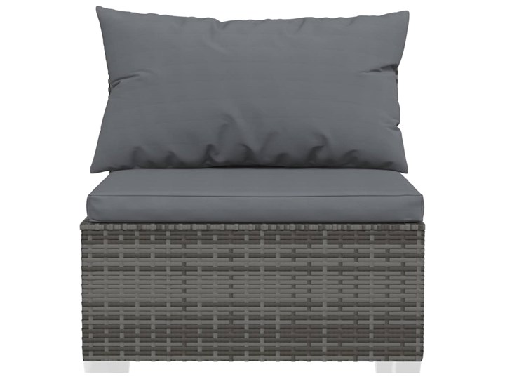 vidaXL 13-cz. zestaw wypoczynkowy do ogrodu, poduszki, szary rattan PE Tworzywo sztuczne Zestawy modułowe Zestawy kawowe Zestawy wypoczynkowe Stal Zawartość zestawu Sofa