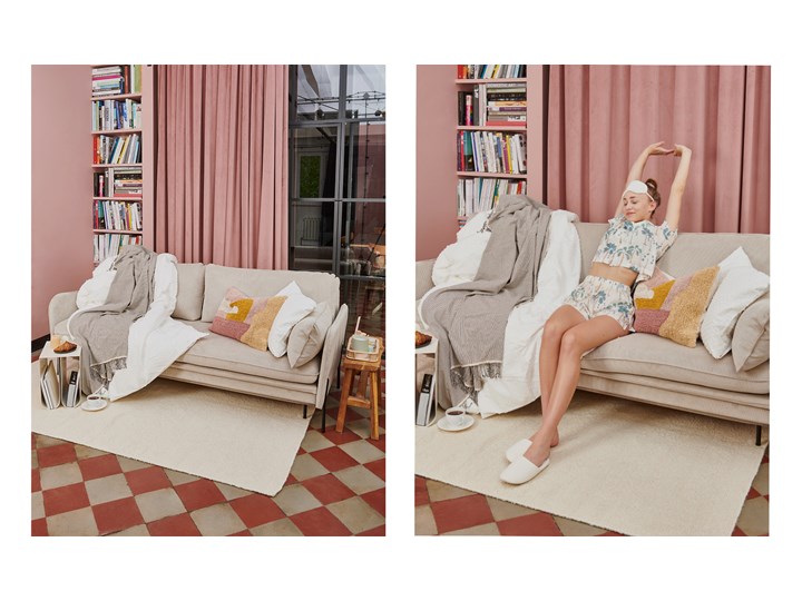 Sofa Bonnie z funkcją spania, Henna Szerokość 213 cm Wielkość Trzyosobowa Stała konstrukcja Głębokość 103 cm Boki Z bokami