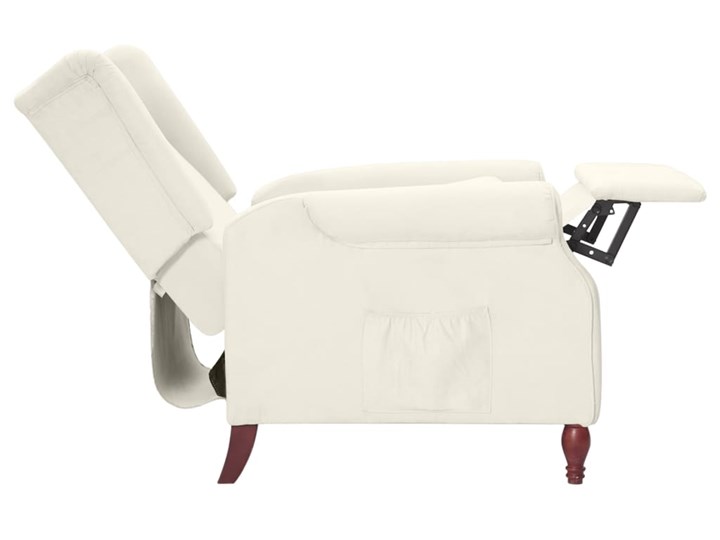 vidaXL Rozkładany fotel uszak, beżowy, obity mikrofibrą Metal Tworzywo sztuczne Tkanina Fotel rozkładany Pomieszczenie Salon