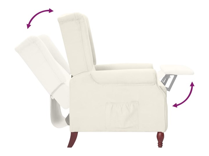 vidaXL Rozkładany fotel uszak, beżowy, obity mikrofibrą Tworzywo sztuczne Tkanina Metal Fotel rozkładany Pomieszczenie Salon Kategoria Fotele do salonu