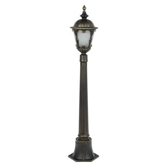 Lampa stojąca w stylu rustykalnym TYBR E27 IP44 wys. 110cm | patyna złoty