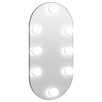 vidaXL Lustro z lampami LED, 40x20 cm, szklane, owalne