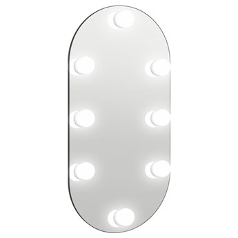 vidaXL Lustro z lampami LED, 60x30 cm, szklane, owalne