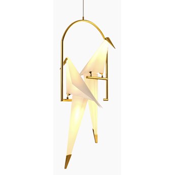 Tweety Double • lampa wisząca ptaki wys. 82cm biało-złota