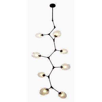 Charlotte Vertical Black • lampa wisząca 8-punktowa max wys. 190cm czarna/klosze przezroczyste