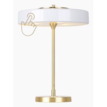 Chloe White • lampa stołowa dotykowa art deco Ø35 biało-złota