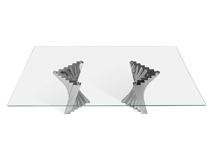Duży , nowoczesny  stół szklany , srebrna podstawa 240 x 120 Cascado Kształt blatu Prostokątny Szkło Stal Wysokość 76 cm Szerokość(n) 120 cm