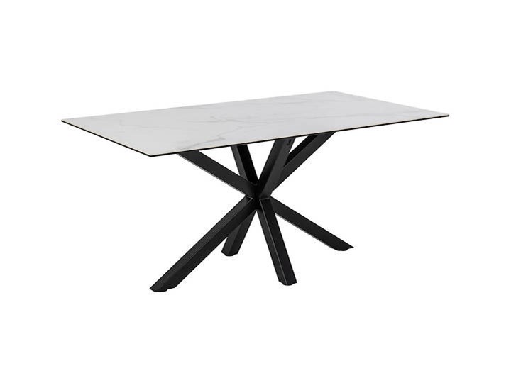 Erlan stół z białym ceramicznym blatem Styl Minimalistyczny Wysokość 75 cm Marmur Ceramika Stal Szerokość(n) 90 cm