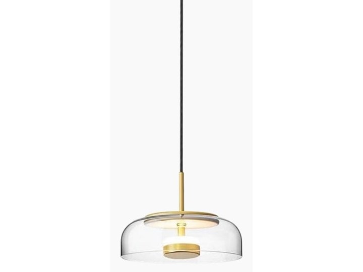Hannah • nowoczesna szklana lampa wisząca LED Ø23 złota Kolor Złoty Szkło Lampa z kloszem Metal Styl Nowoczesny