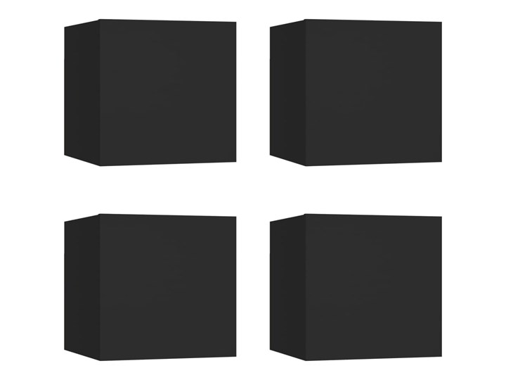 vidaXL Wiszące szafki telewizyjne, 4 szt., czarne, 30,5x30x30 cm Kolor Czarny Kategoria Zestawy mebli do sypialni
