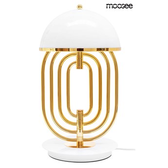 Biało-złota lampa stołowa Bottega