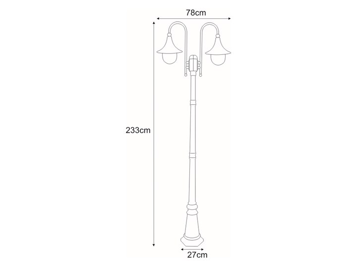 Wysoka zewnętrzna lampa stojąca K-8127 czarna/złota z serii BOSTON Kolor Czarny Latarnia Kinkiet ogrodowy Kategoria Lampy ogrodowe