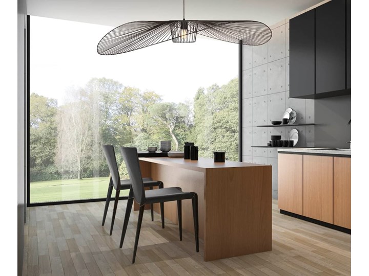 Duży żyrandol KP-21 czarny kapelusz Styl Tradycyjny Metal Lampa z kloszem Kategoria Lampy wiszące