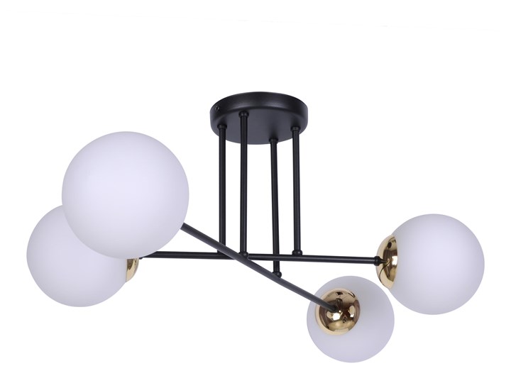 Czarna lampa sufitowa z białymi kloszami K-4914 z serii ISLA Metal Szkło Pomieszczenie Łazienka Nieregularne Lampa z kloszem Styl Nowoczesny