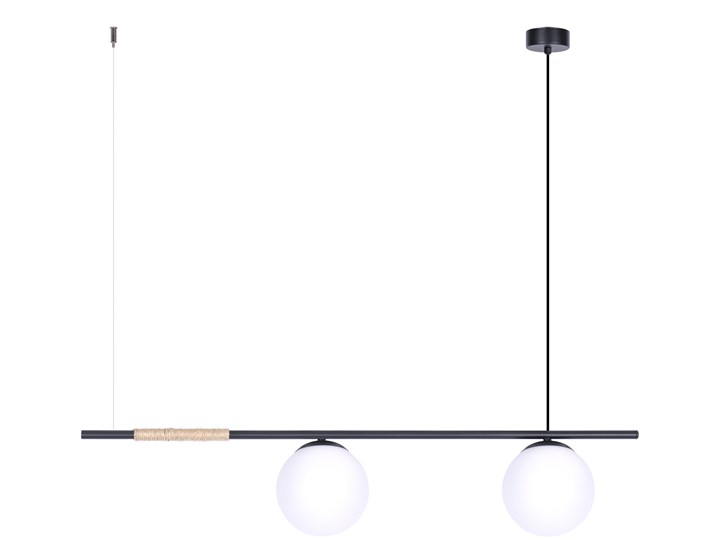 Czarna lampa wisząca, idealna nad stół w jadalni K-4951 z serii TAMBO Szkło Lampa z kloszem Metal Pomieszczenie Jadalnia