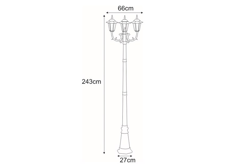 Wysoka zewnętrzna lampa stojąca K-7009A2/3 czarna z serii STANDARD Kolor Czarny Latarnia Kategoria Lampy ogrodowe