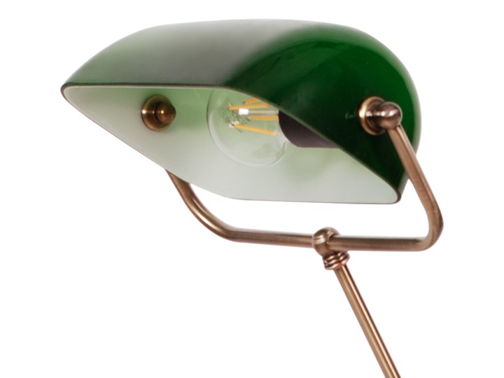 Lampka biurkowa K-8041 z serii BANK Lampa biurkowa Lampa z kloszem Kolor Zielony Metal Lampa gabinetowa Szkło Pomieszczenie Salon