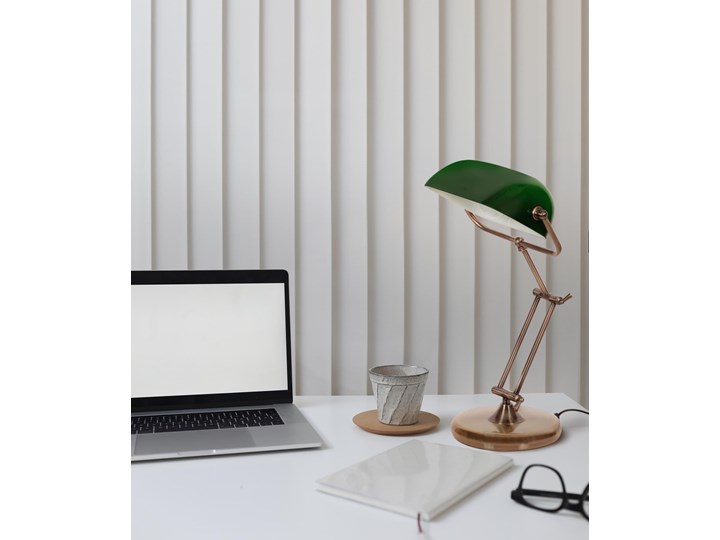 Lampka biurkowa K-8041 z serii BANK Lampa biurkowa Lampa gabinetowa Szkło Lampa z kloszem Kategoria Lampy stołowe Metal Kolor Zielony