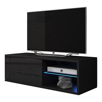 SELSEY Szafka RTV Elegant 2 Single czarny mat/czarny połysk
