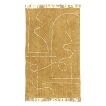Pomarańczowy ręcznie tkany bawełniany dywan Westwing Collection Lines, 120 x 180 cm
