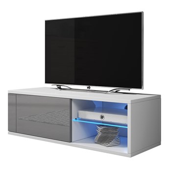 SELSEY Szafka RTV Elegant 2 Single biały mat/szary połysk