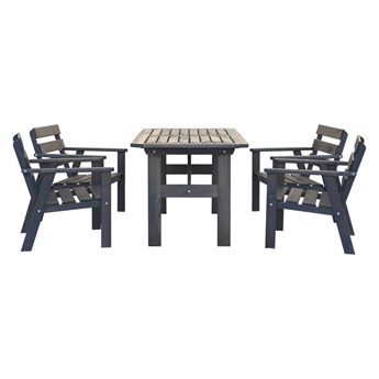 SELSEY Zestaw mebli ogrodowych Wrotilm stół z 4 krzesłami szary