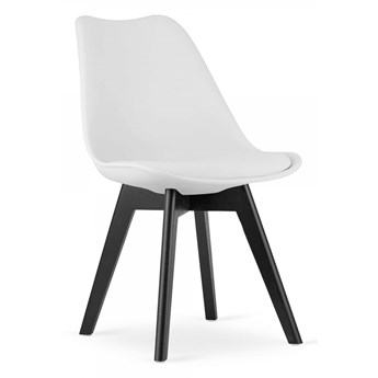 Krzesło w stylu skandynawskim 53E-7 białe, nogi czarne
