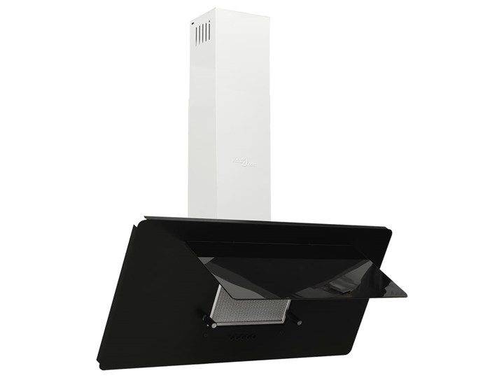 vidaXL Okap kuchenny, 90 cm, stal nierdzewna i hartowane szkło, czarny Okap przyścienny Okap kominowy Kategoria Okapy