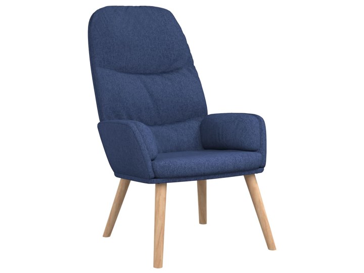 vidaXL Fotel, niebieski, obity tkaniną Drewno Metal Tworzywo sztuczne Kategoria Fotele do salonu