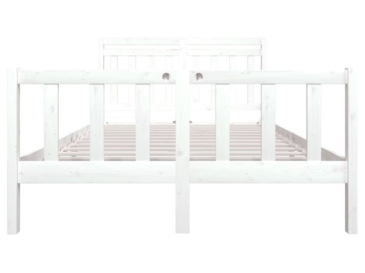vidaXL Rama łóżka, biała, lite drewno, 140x190 cm Łóżko drewniane Kolor Biały