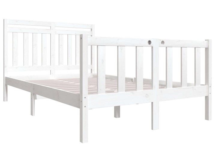 vidaXL Rama łóżka, biała, lite drewno, 120 x 200 cm Łóżko drewniane Styl Rustykalny