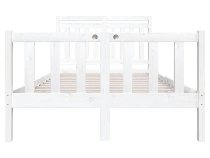 vidaXL Rama łóżka, biała, lite drewno, 120 x 200 cm Łóżko drewniane Styl Rustykalny Rozmiar materaca 120x200 cm