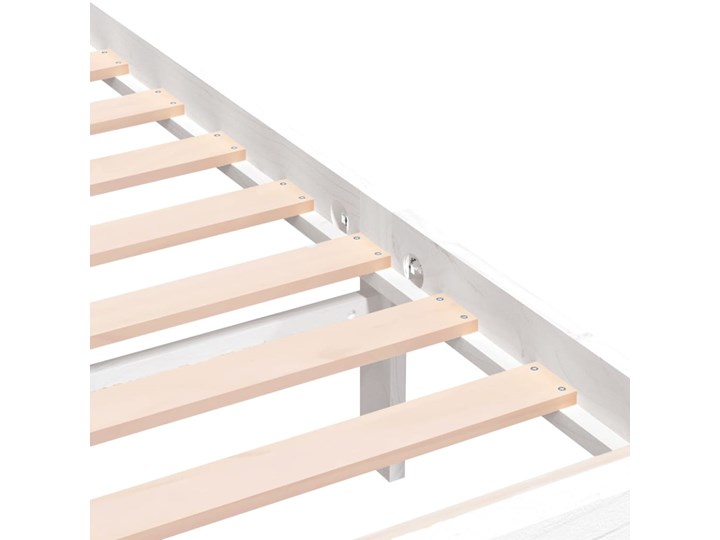 vidaXL Rama łóżka, biała, lite drewno, 120 x 200 cm Styl Rustykalny Łóżko drewniane Kolor Biały