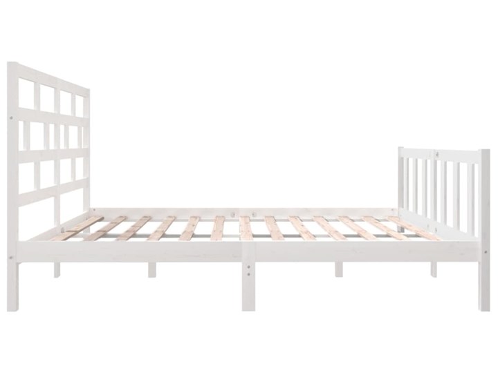 vidaXL Rama łóżka, biała, lite drewno sosnowe, 160 x 200 cm Łóżko drewniane Styl Tradycyjny
