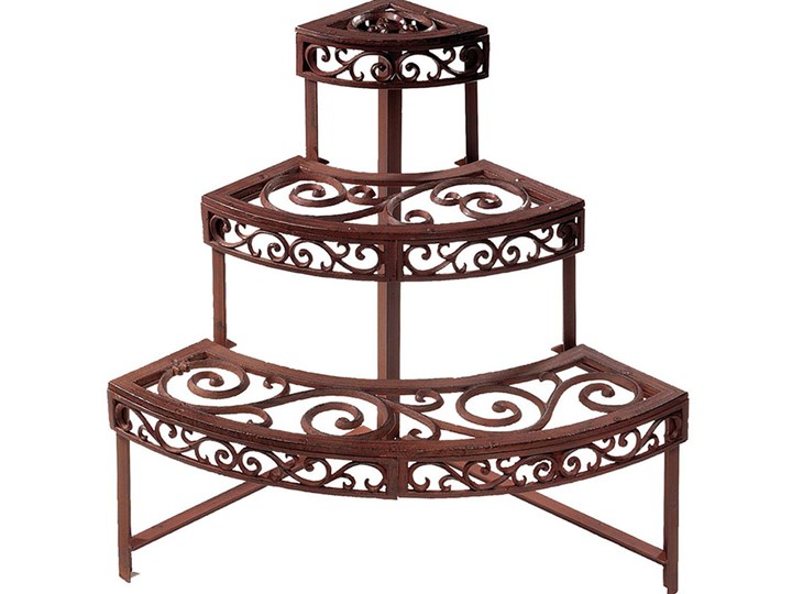 Kwietnik etażerka - Linet Styl Nowoczesny Metal Wysokość 66 cm Regał Uniwersalne Szerokość 49 cm Styl Rustykalny