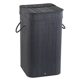 Czarny bambusowy kosz na pranie Sapho Tatami