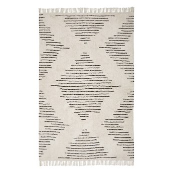 Beżowo-czarny ręcznie tkany bawełniany dywan Westwing Collection Fini, 120 x 180 cm
