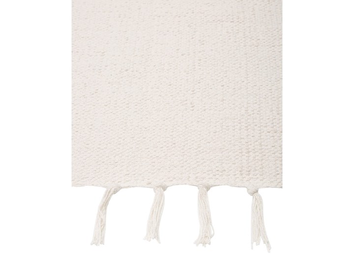 Biały ręcznie tkany bawełniany chodnik Westwing Collection Agneta, 70 x 250 cm Prostokątny Bawełna 70x250 cm Dywany Chodniki Kolor Beżowy