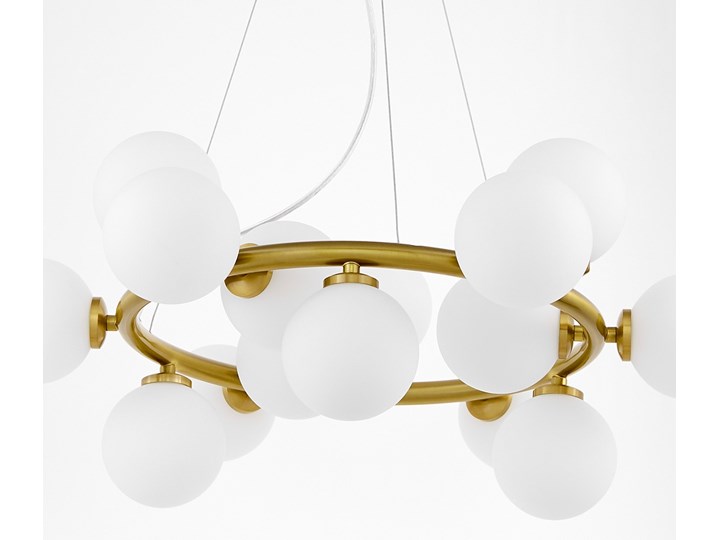 LAMPA WISZĄCA NOWOCZESNA MOSIĘŻNA MARSIADA W15 LUMINA DECO Lampa z abażurem Lampa z kloszem Metal Ilość źródeł światła 15 źródeł Mosiądz Szkło Kolor Biały