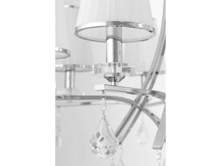 KLASYCZNY ŻYRANDOL KRYSZTAŁOWY BIAŁY GLAMOUR W8 LUMINA DECO Lampa z kloszem Tkanina Lampa z abażurem Ilość źródeł światła 8 źródeł Chrom Metal Lampa z kryształkami Kategoria Lampy wiszące