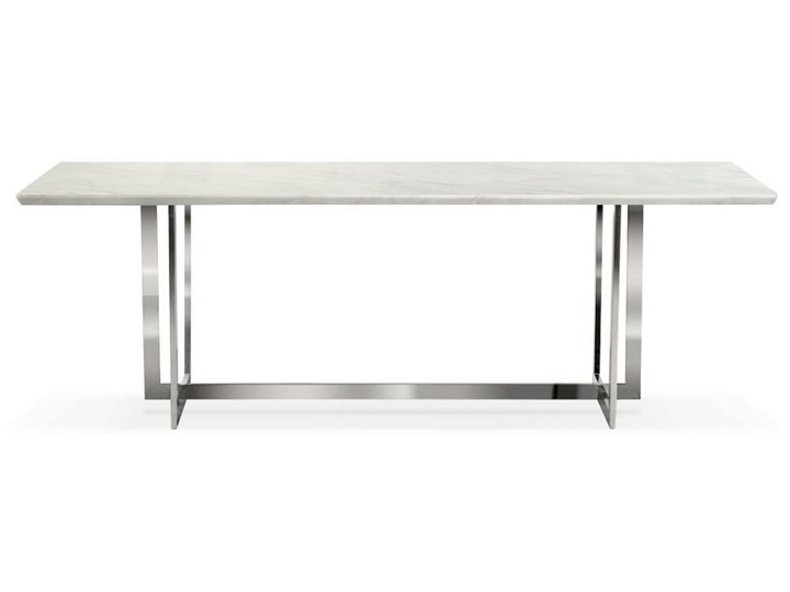 Stół biało srebrny / marmur syntetyk/ Ramona/ 180 x 90 Stal Wysokość 77 cm Średnica