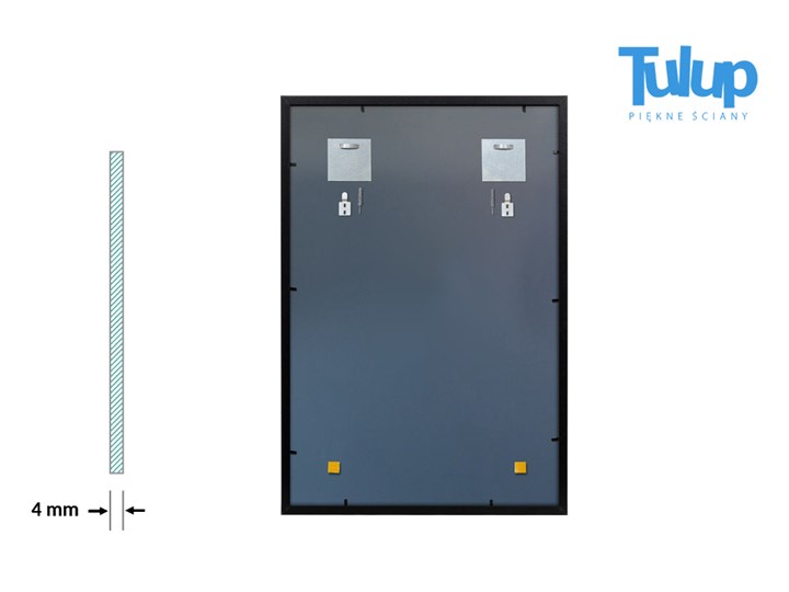 Lustro dekoracyjne prostokątne Czarna ramka MDF 80x60 cm Pomieszczenie Sypialnia Kwadratowe Lustro z ramą Okrągłe Ścienne Styl Nowoczesny