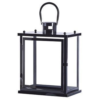 Beliani Lampion dekoracyjny czarny metalowy 29 cm ozdobna latarnia na świecę