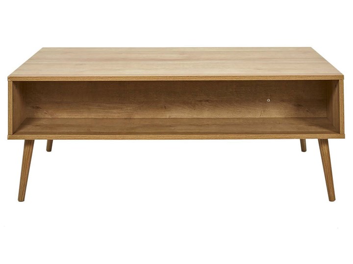 Stolik kawowy w stylu boho do salonu - Skandi Długość 110 cm Wysokość 41 cm Płyta meblowa Szerokość 59 cm Drewno Zestaw stolików Wysokość 41,5 cm Średnica