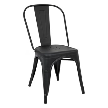 Czarne loftowe krzesło do salonu - Riki 3X